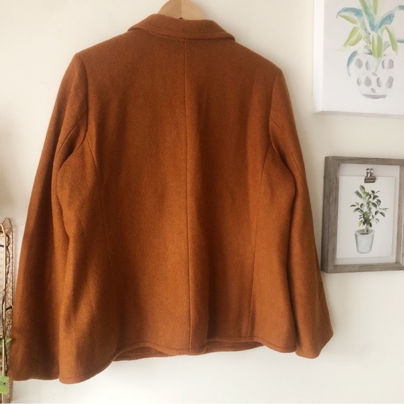 Linea by Louis Dell’Olio Rust Wool Blend Button Up Blazer w/ Pockets Size Large - Picture 6 of 11